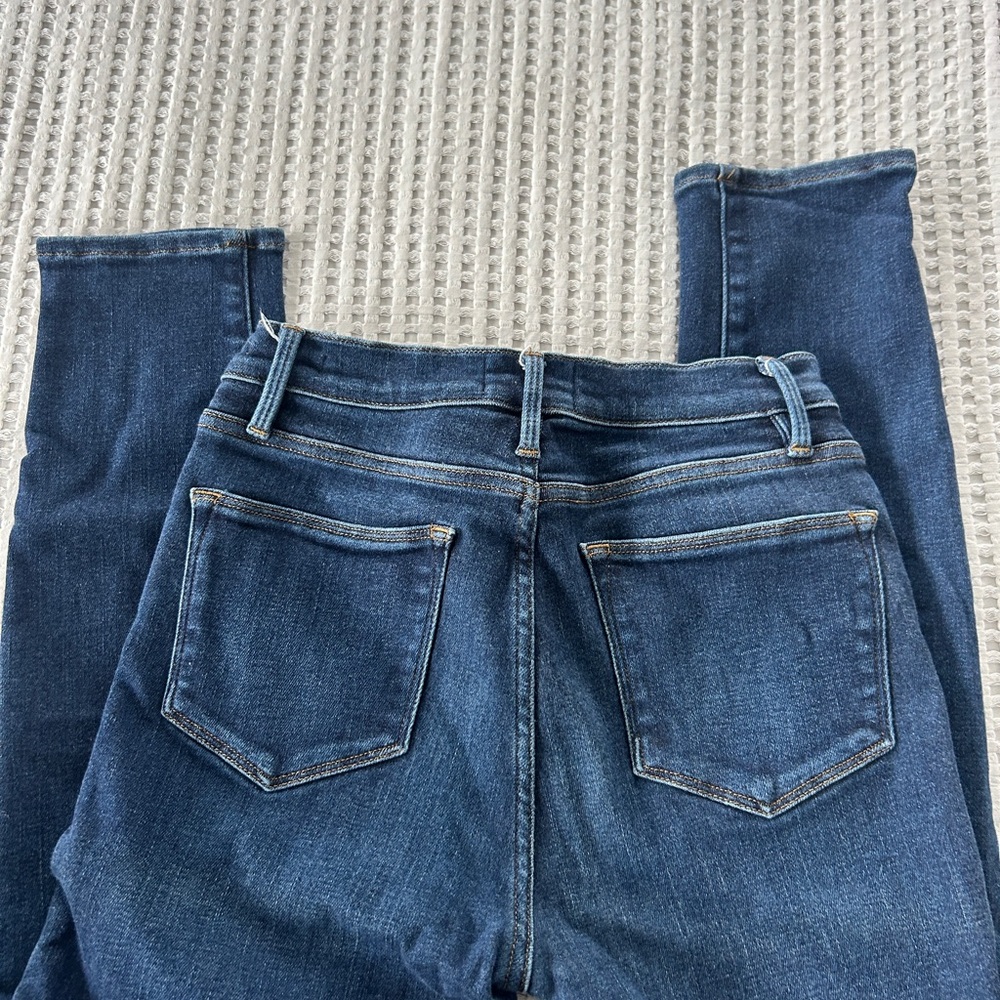Frame Le High Skinny Crop Jeans in Dark Indigo - Picture 5 of 5